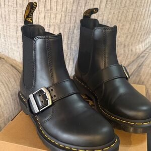 Dr. Martens Black Ankle Boots with Buckle